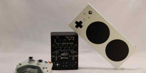 A standard controller, adroit, and Xbox adaptive controller