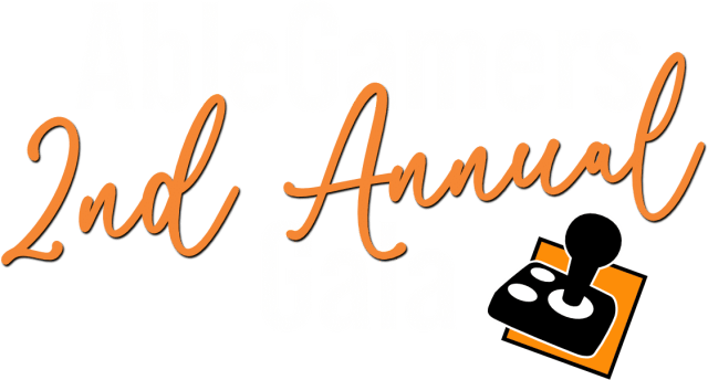 2nd annual gala grph text that says 'AbleGamers 2nd Annual Gala' along with the AbleGamers joystick logo