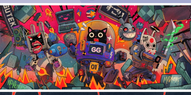 Intel Collaborates With Diverse Artists show 3 of the desk mats available for purchase