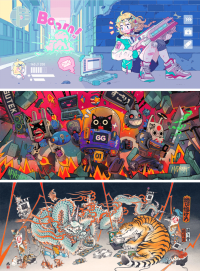 Intel Collaborates With Diverse Artists show 3 of the desk mats available for purchase