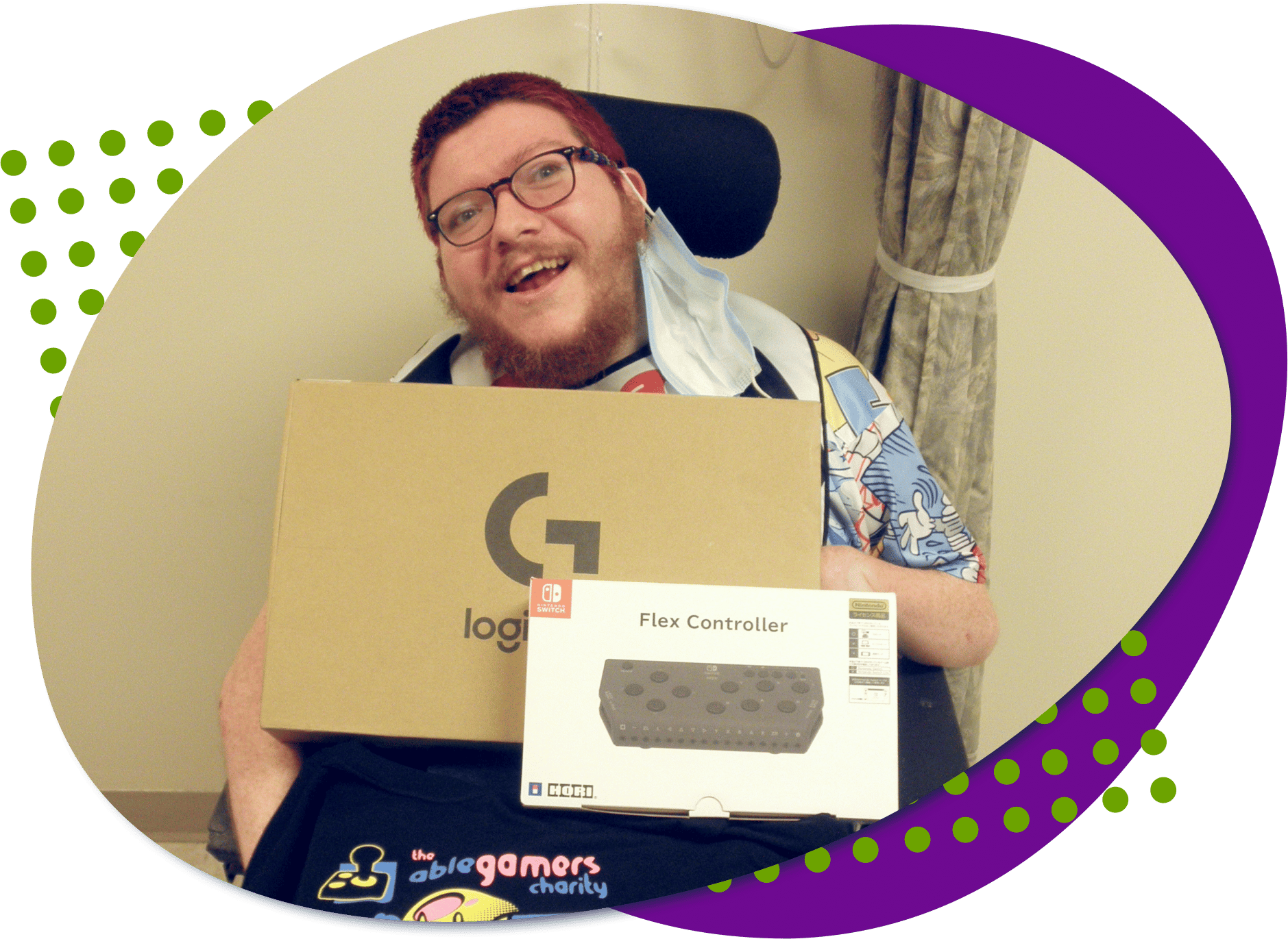 Dillon large stack Picture of Dillon with gaming equipment