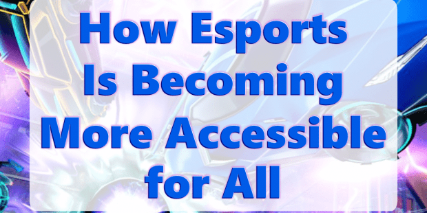 A Rocket League background cars flying out of a portal and text that says 'How Esports Is Becoming More Accessible for All'
