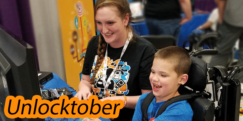 our volunteer Jessie playing games with a player at an event.