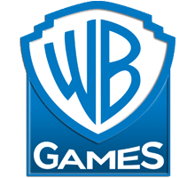 WB Games Logo. Blue Shield with "WB" and "Games" under that.